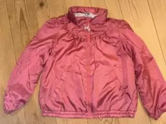 フード付きピンクジャケット140収納出来るフード付き