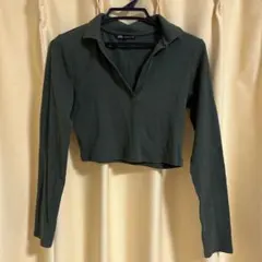 ZARA クロップド丈 Vネック トップス