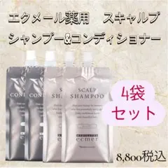 ナリス化粧品　エクメール 薬用スキャルプシャンプー＆コンディショナー 4袋セットのサムネイル