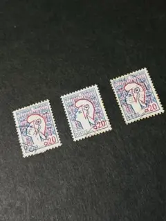 フランス　使用済切手　3枚