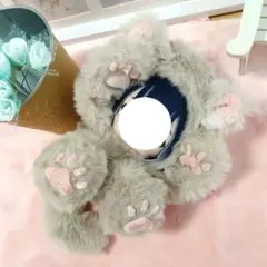 三毛だらけ⑤ あざとポーズ 白猫 おすわりぬい服 ちびぐるみ対応 ぬい