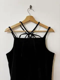 Alumu. ブラックベロアキャミワンピース