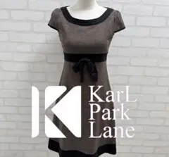 ★新品★ KarL Park Lane ひざ丈ワンピース 半袖 ブラウン 日本製