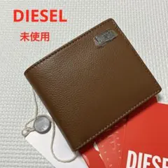 新品未使用】ディーゼル X00626 メタルロゴ レザー ラウンド長財布 