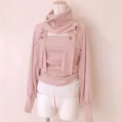 新品未使用 一点物 ハンドメイド レイヤード カットソー セットアップ ブラウン