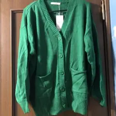 グリーン カーディガン サイズM