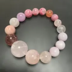 最終値下げ‼️大玉ローズクォーツなどピンク系天然石ブレスレット