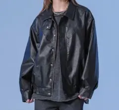 selle glant フェイクレザーブルゾン