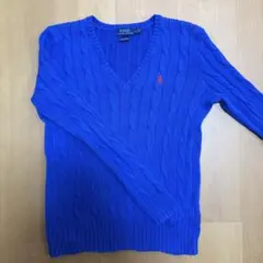 ポロ ラルフローレン POLO RALPH LAURENケーブルニット 青