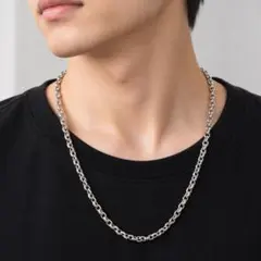 新品】ユニセックス シルバーチェーンネックレス (8g) 男女兼用 シンプル上品