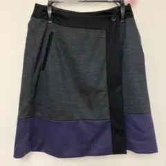 COMME CA DU MODE グレー パープル 巻きスカート サイズ5