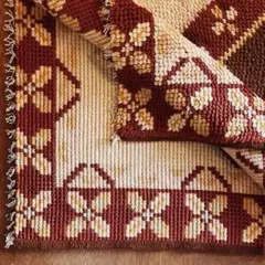 幾何学模様のウールラグ