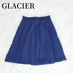 グレイシア　ひざ丈フレアスカート　ブルー　無地　大人　シンプル　上品のサムネイル