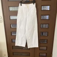 ホワイト ワイドシルエット チノパン LAMARINEFRANCAISE