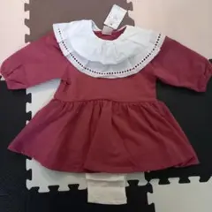 【未使用】プティマイン 襟付き ロンパース 80