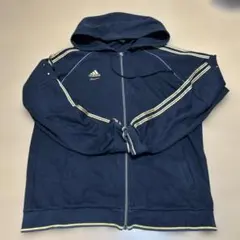 アディダス　adidas フード付きジャージ ブラック　X Oサイズ　パーカー