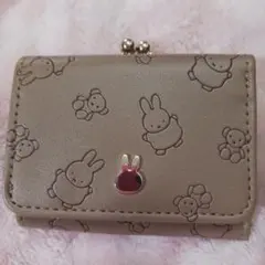 ミッフィー　三つ折り財布 　がま口　ベージュ