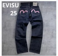 【美品】希少 EVISU エヴィス 日本製 25 ピンク カモメ 青耳 濃紺のサムネイル