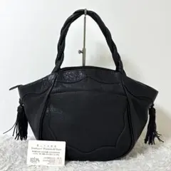 美品 IBIZA イビザ 本革 トートバッグ 花柄パッチワーク ブラック