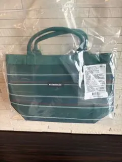 【台湾限定】スターバックス メッシュトートバッグ グリーン ボーダー 新品のサムネイル