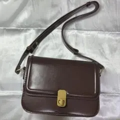 ブラウン ショルダーバッグ 合成皮革