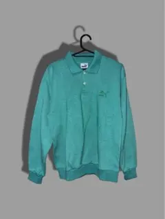 Puma 緑 ポロシャツ　スウェット　古着　90's