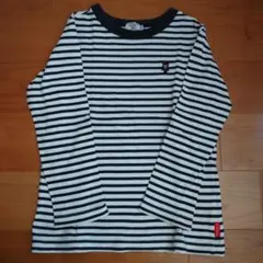 DOUBLE_B ダブルビー 長袖カットソー ストライプ クマ刺繍