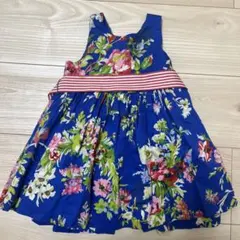 花柄ノースリーブワンピース（青）　ラルフローレン　12m