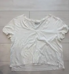 Vネック Tシャツ　ホワイト　水着の上にものサムネイル
