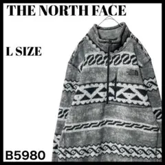 ザノースフェイス ネイティブ 総柄 ハーフジップ フリースジャケット グレー L