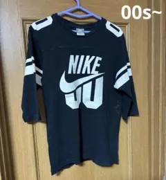 NIKE フットボールシャツ Tシャツ 黒 プリント 7分袖 00s y2kのサムネイル