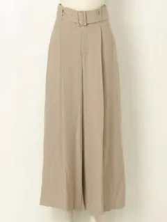 美品 Mila owenミラオーウェン ベルト付きワイドパンツ ベージュ0サイズ