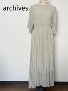 archives プリーツ ロングワンピース ワッシャー加工　アルシーブ