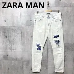 ZARA MAN ザラ メンズ スリムテーパードダメージデニム ダメージジーンズ