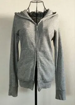 【45rpm】グレー フード付き ジッパーパーカー