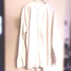 ☘️ホワイト 長袖シャツ バックタック【新品未使用】 衿・スタンドカラーお値下げ‼️