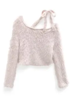 GRL ワンショルフェザーニットリボントップス[dr747] F ピンク