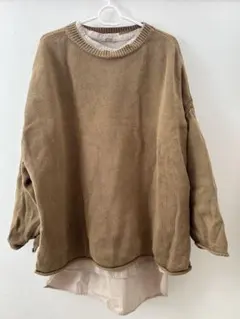 サマンサモスモスオーバーサイズ ベージュ ニット シャツセット