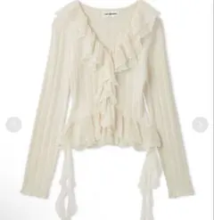 【LILYBROWN 】リリーブラウン ボリュームフリルニットトップス