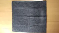 ダークブルー ドット柄 座布団カバー 45cm