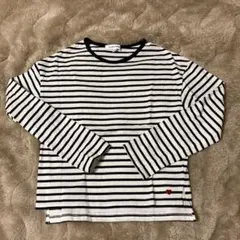 新品未使用グローバルワークGLOBAL WORK白×黒ボーダー長袖Tシャツ