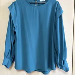 GLACIER 長袖ブラウス L 青緑