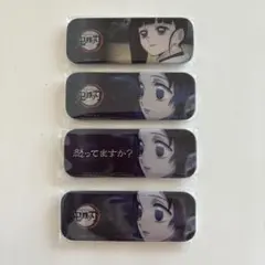 鬼滅の刃　レンチキュラー台詞ロング缶バッジ　胡蝶しのぶ　栗花落カナヲ　4個セット