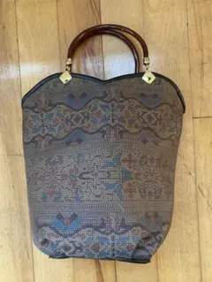 絹 紬地 手提げバッグ