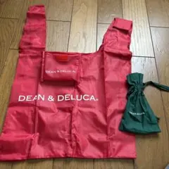 DEAN & DELUCA 折りたたみバッグ レッドと巾着