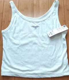 GU コットンブレンドクロップド タンクトップ ドライフラワー オフホワイト