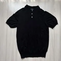 【美品】BEAMS F ニットポロシャツ ブラック イタリア製のサムネイル