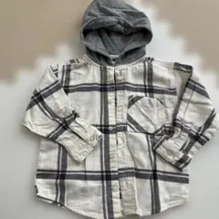 ZARA チェック柄 フード付きシャツ 18-24ヶ月