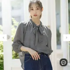 【新品】beautiful peopleギンガムチェックボウタイブラウス beautiful people - 【beautiful people】ギンガムチェック ボウタイ