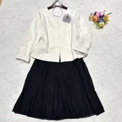 大きいサイズ クミキョク セレモニースーツ ノーカラージャケット 入学式 卒業式